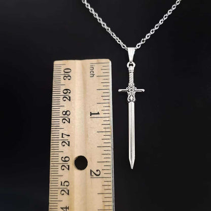 Gothic Cross Sword Pendant Necklace