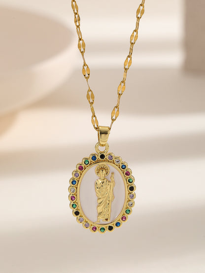 Virgin Mary Zircon Pendant Necklace | Gold & Silver | 25 Styles