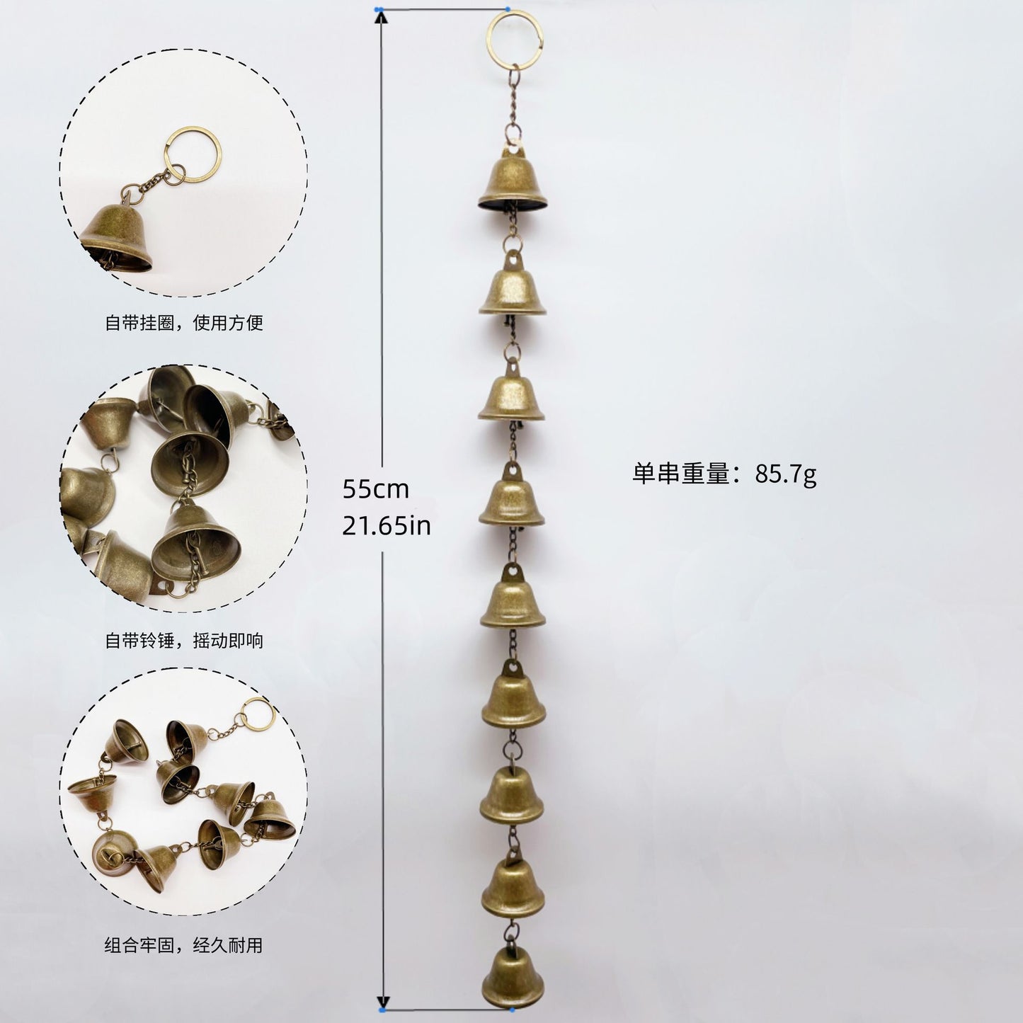 Witch Bell Door Handle Protection Pendant Good Luck Vine Wind Chime Outdoor Wind Chime Door Christmas Bell Hanging Decoration String