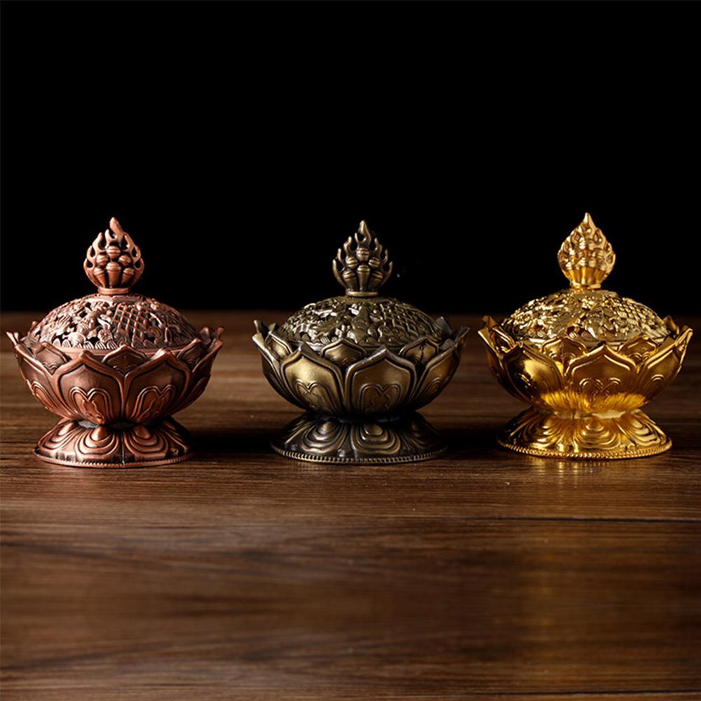 Tibetan Lotus Alloy Incense Burner