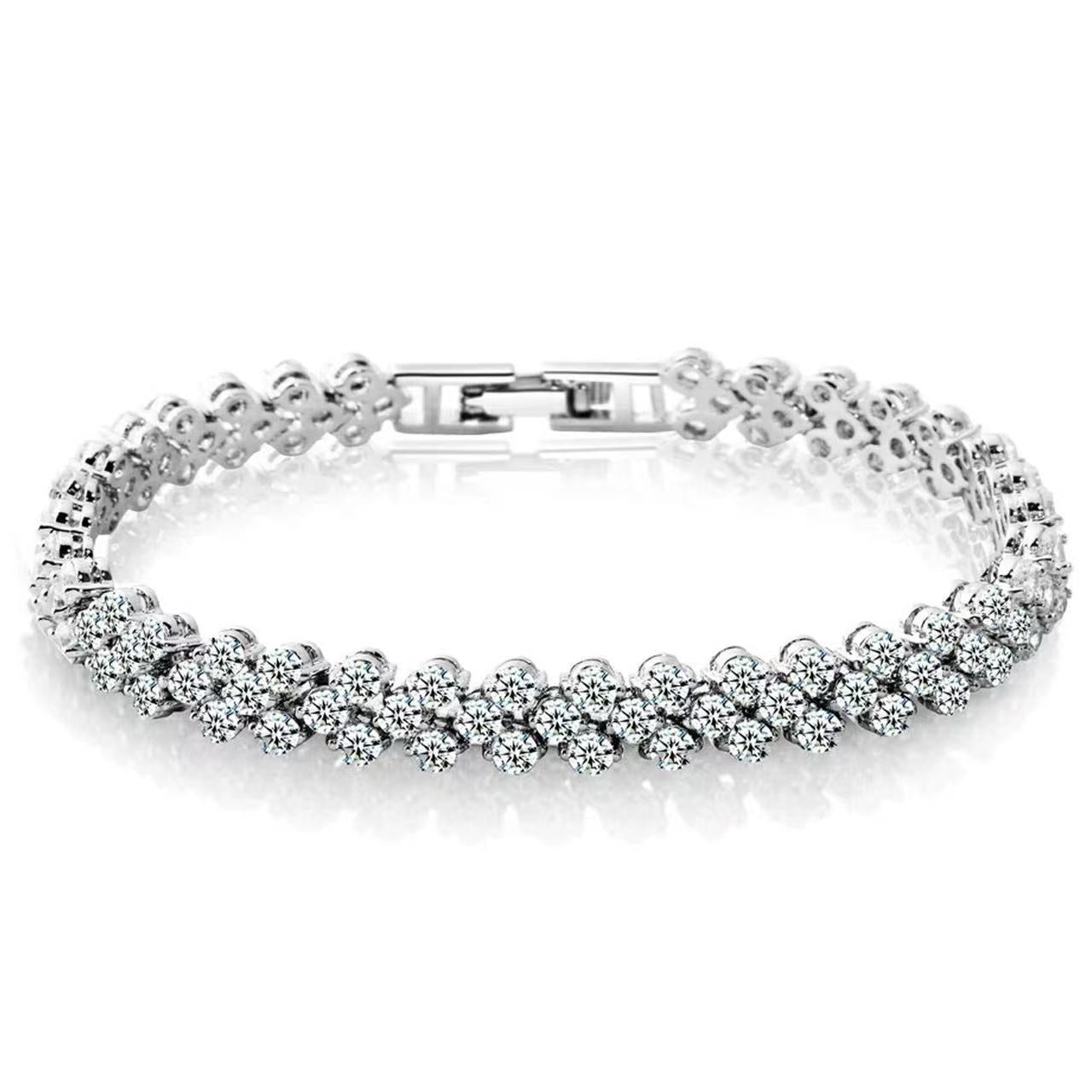 Geometric Diamond Bracelet Women Light Luxury Design