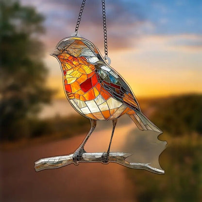 Butterfly Bird Stained Glass Sun Catcher Home Decoration