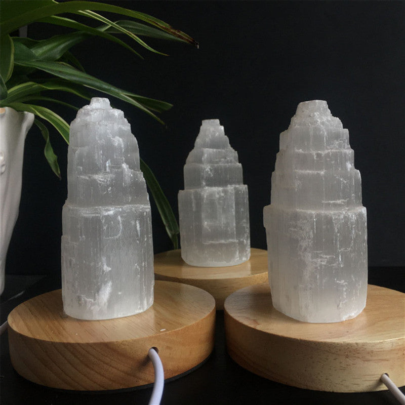 Natural Crystal Tower Lamp
