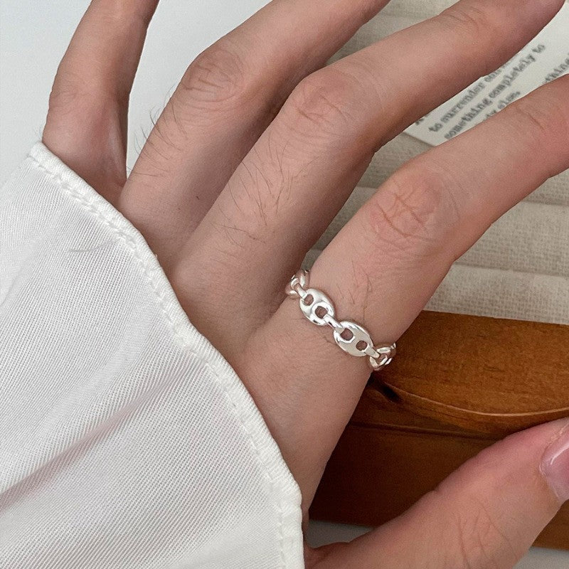 Geometric 925 Sterling Silver Adjustable Ring