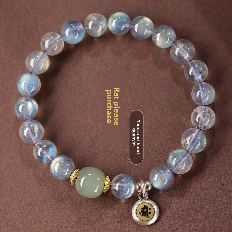 Moonstone Buddhist Zodiac Bead Bracelet | 8mm | Chinese Zodiac Guardian Deity