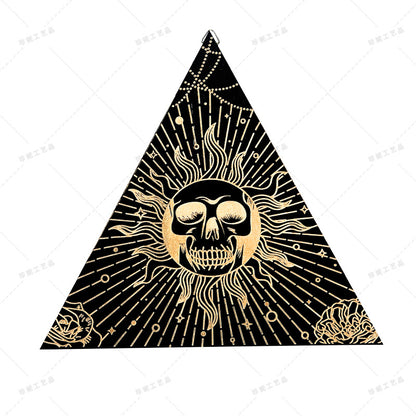 Bohemian Wall Decor Sun Moon Yoga Wall Decor Lozenge Wood Eye Sign Triangle Pendulum Board