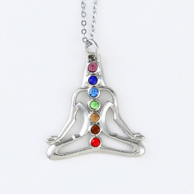 7 Chakra Crystal Healing Point Pendant Necklace