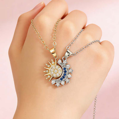 Magnetic Sun and Moon Clavicle Chain