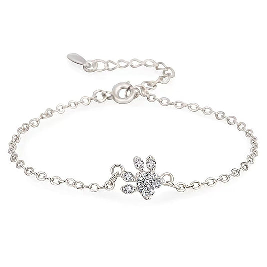 Rose Gold Silver Geometric Footprint Bracelet