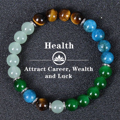 Elastic Tiger Eye Stone Bead Bracelet