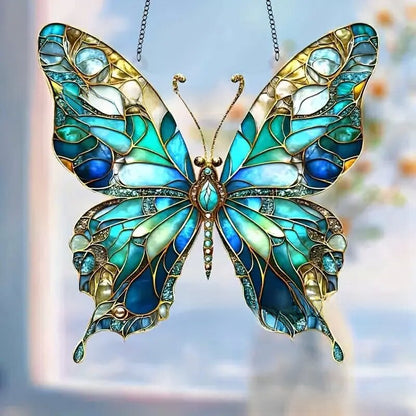 Butterfly Bird Stained Glass Sun Catcher Home Decoration