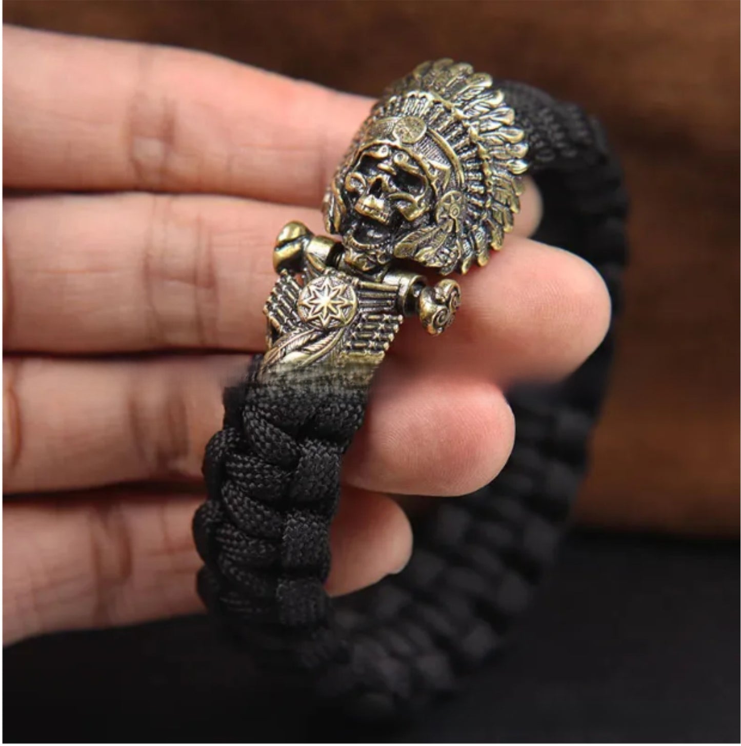 Gothic Skull Paracord Bracelet Handmade