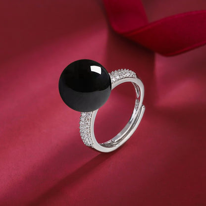 Sterling Silver Open Adjustable Gemstone Ring