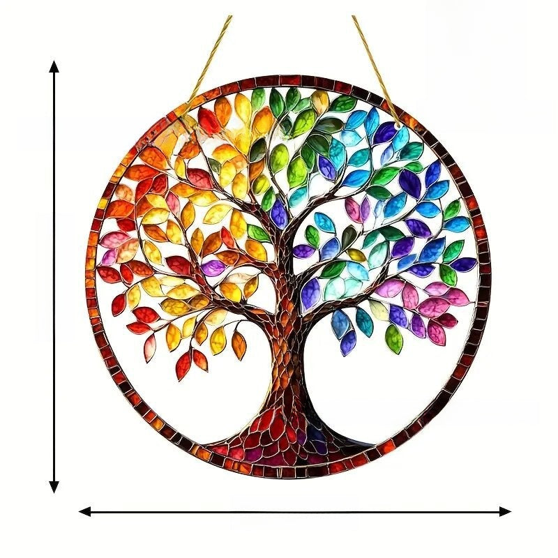 Tree of Life Acrylic Stained Glass Hanging Decoration