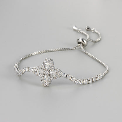 Zircon Floral Adjustable Bracelet