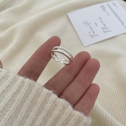 Geometric 925 Sterling Silver Adjustable Ring