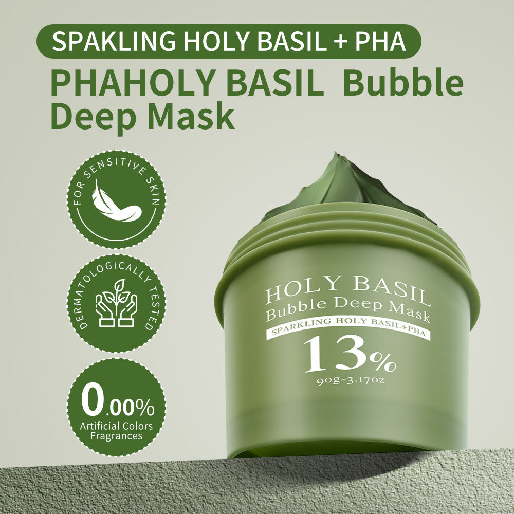Holy Basil Sparkling Bubble Face Mask | Deep Cleanse | 90g