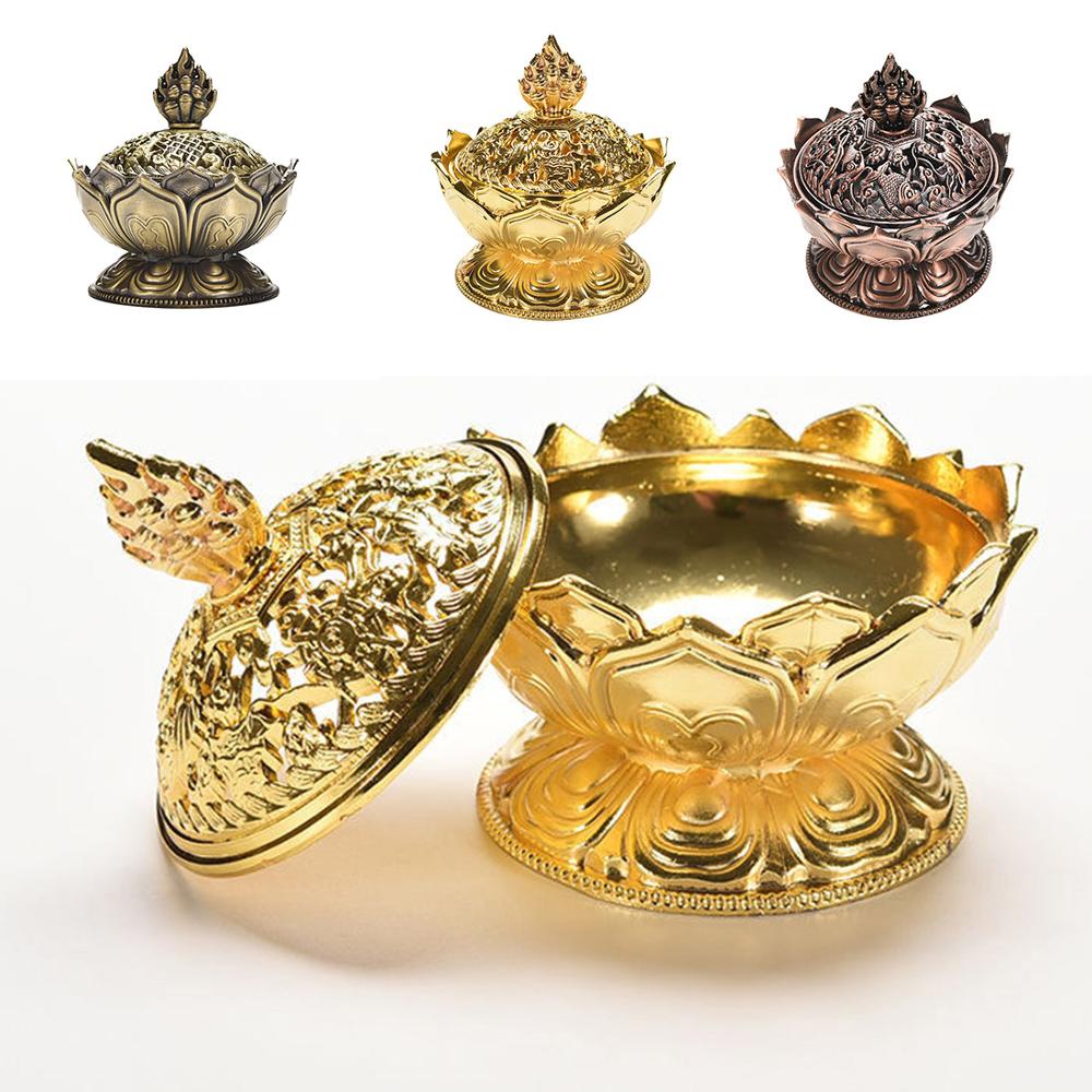 Tibetan Lotus Alloy Incense Burner