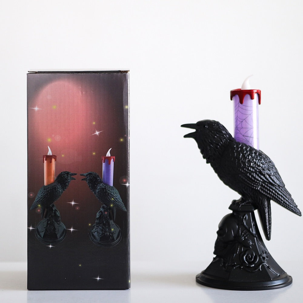 Crow Raven LED Flickering Candle