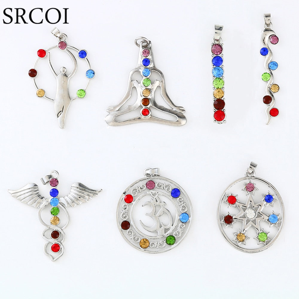 7 Chakra Crystal Healing Point Pendant Necklace