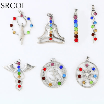 7 Chakra Crystal Healing Point Pendant Necklace