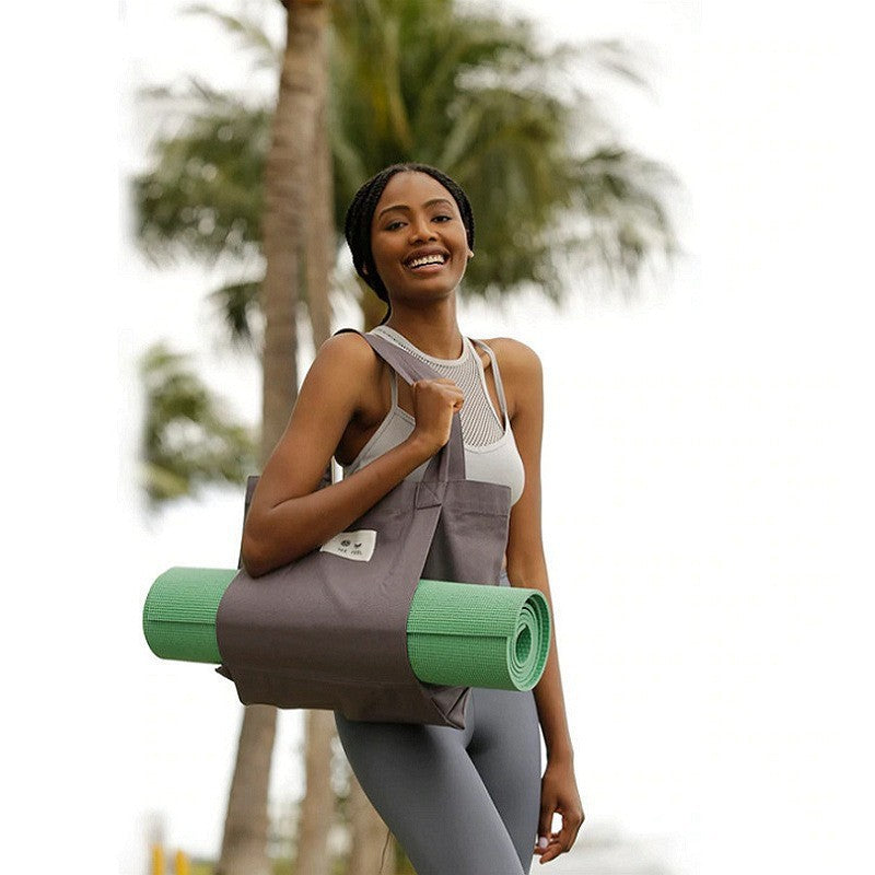 Canvas Yoga Mat Bag with Shoulder Strap & Inner Pocket
