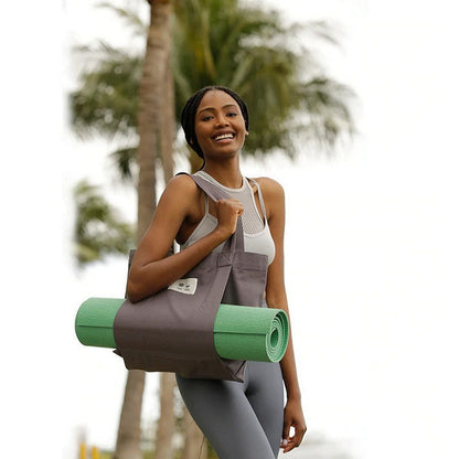Canvas Yoga Mat Bag with Shoulder Strap & Inner Pocket