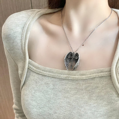 Angel Wings Cross Pendant Necklace | Vintage Punk Style