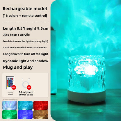 Water Ripple & Aurora Projection Night Light