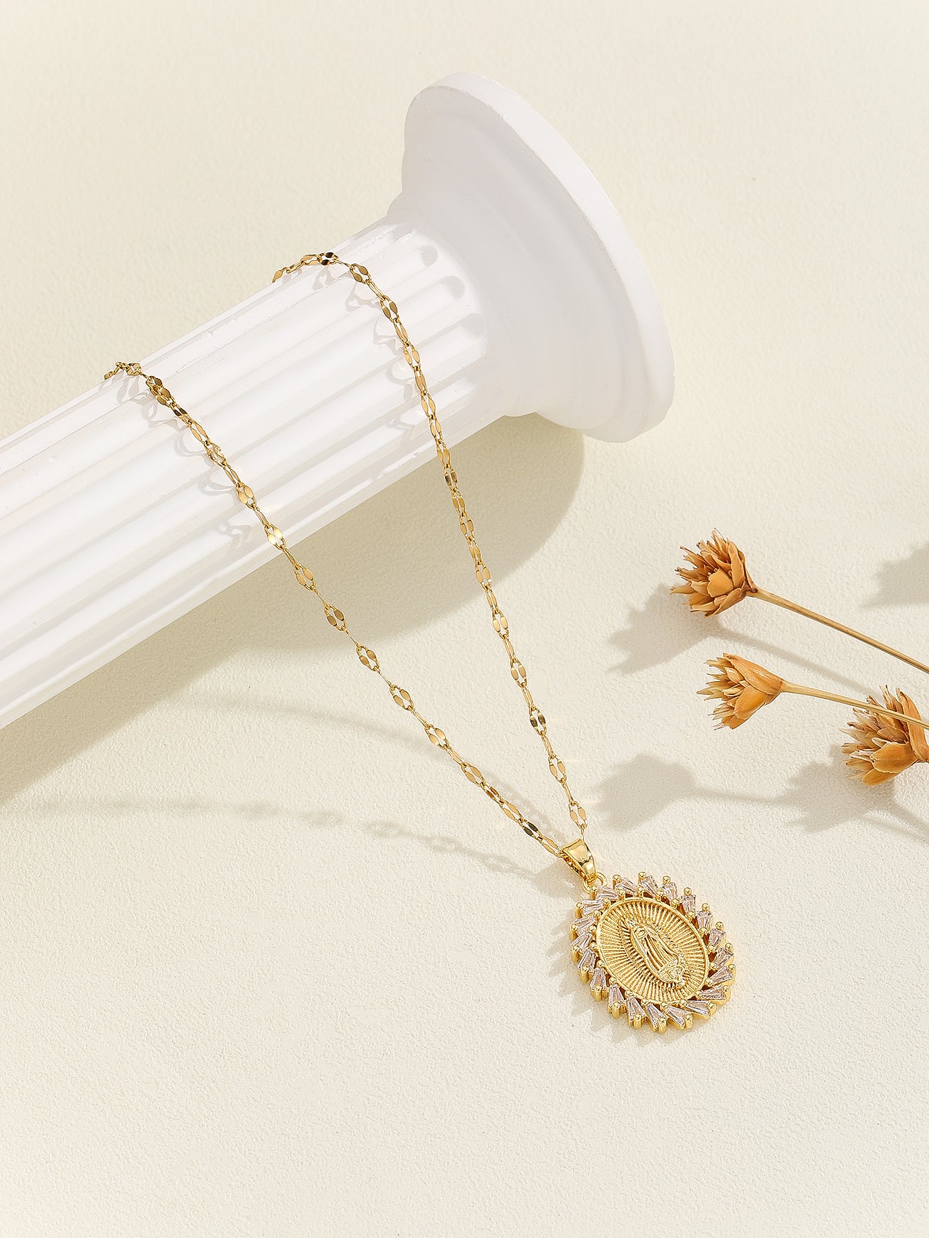 Virgin Mary Zircon Pendant Necklace | Gold & Silver | 25 Styles