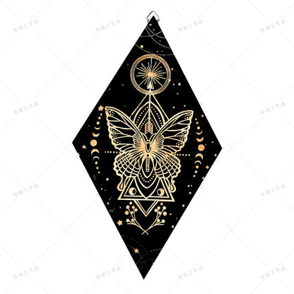 Bohemian Wall Decor Sun Moon Yoga Wall Decor Lozenge Wood Eye Sign Triangle Pendulum Board