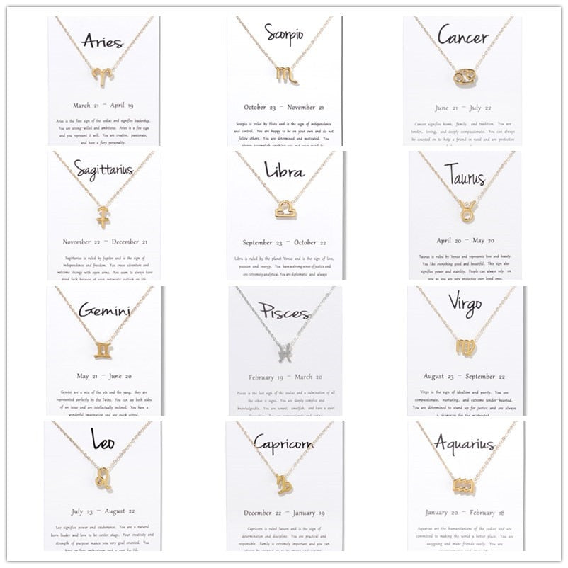 Zodiac Constellation Pendant Necklace