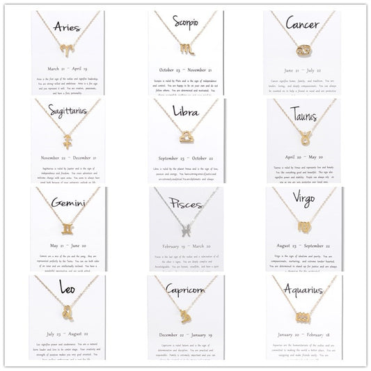Zodiac Constellation Pendant Necklace
