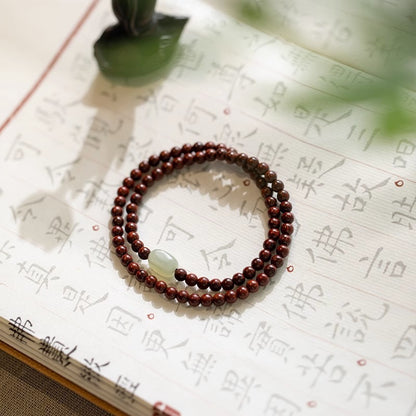 Original Old Material Green Sandalwood Buddha Beads Bracelet