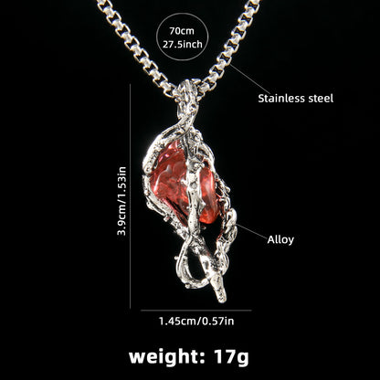 Gothic Thorn Heart Stainless Steel Necklace