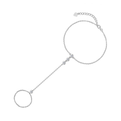 Geometric Stackable Moissanite Silver Bracelet