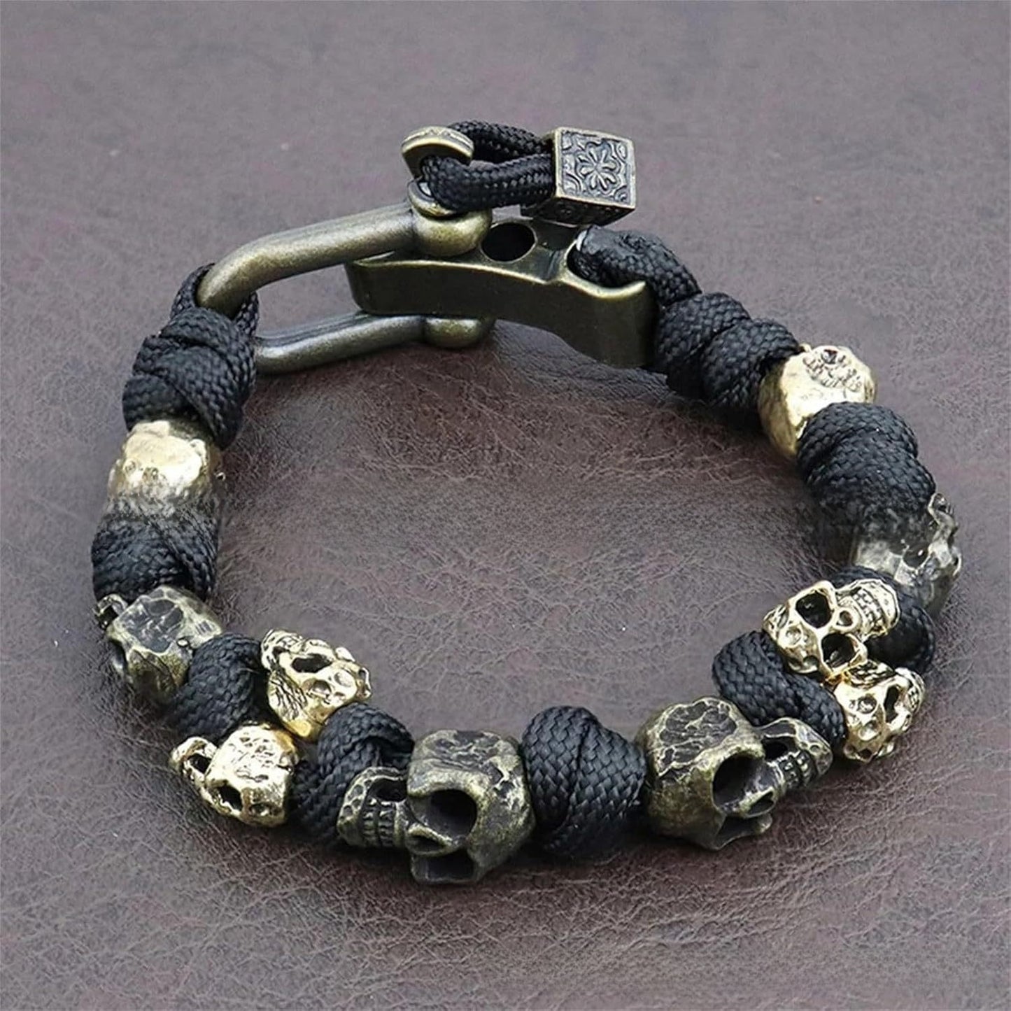 Gothic Skull Paracord Bracelet Handmade