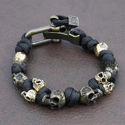 Gothic Skull Paracord Bracelet Handmade
