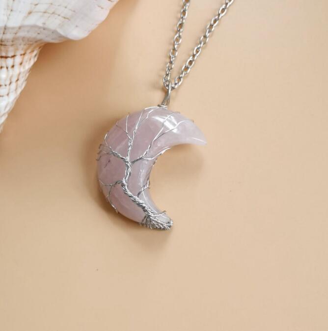 Tree of Life Natural Stone Pendant Necklace