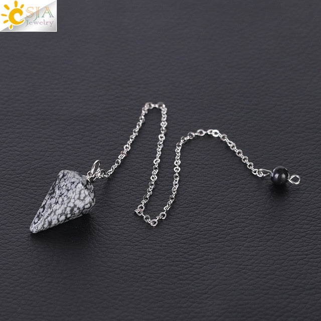 Natural Stone Hexagonal Reiki Pendulum
