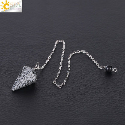 Natural Stone Hexagonal Reiki Pendulum