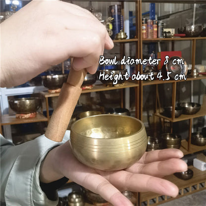 Tibetan Copper Singing Bowl with Sanskrit Engravings