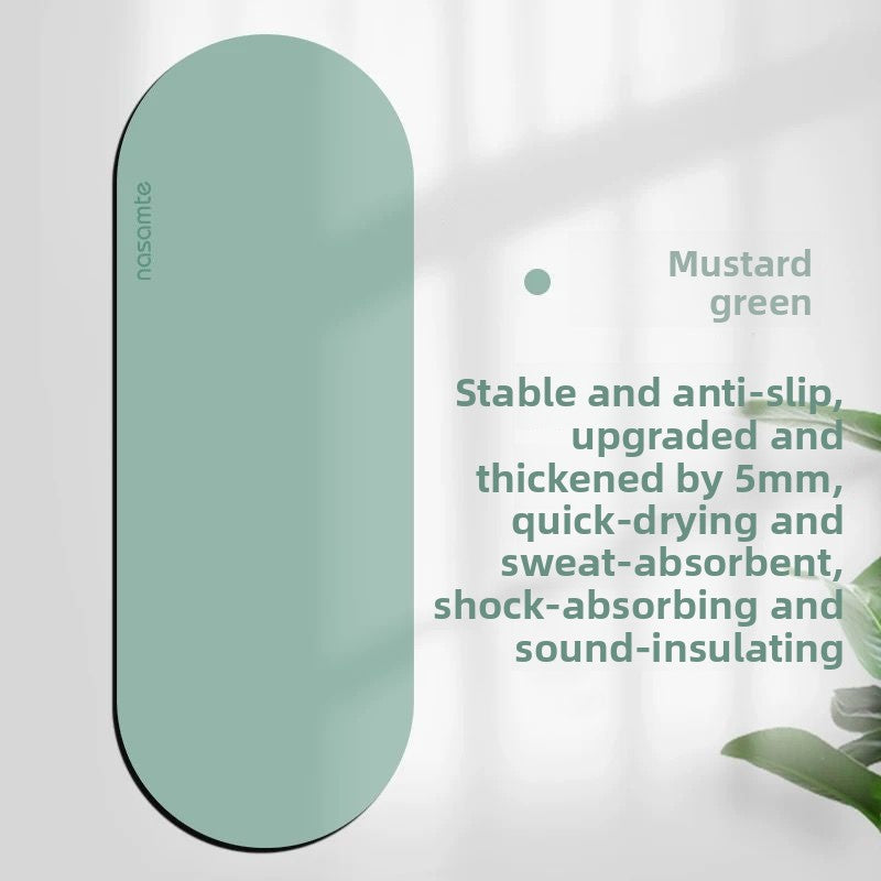 Oval Yoga Mat — 8mm Thick, Non-Slip Rubber Base