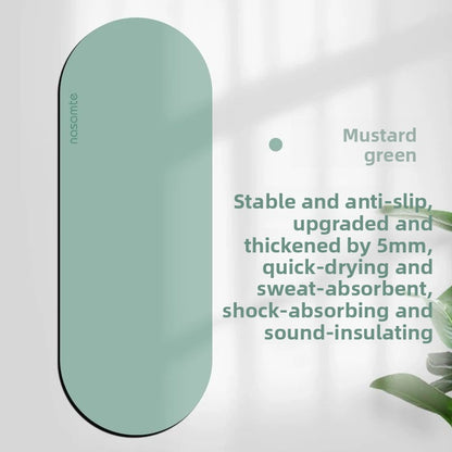 Oval Yoga Mat — 8mm Thick, Non-Slip Rubber Base