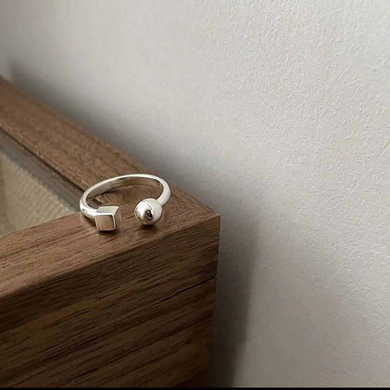 Geometric 925 Sterling Silver Adjustable Ring