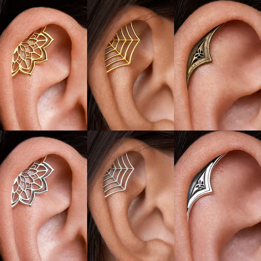 Spider Web & Crescent Moon Gothic Earrings
