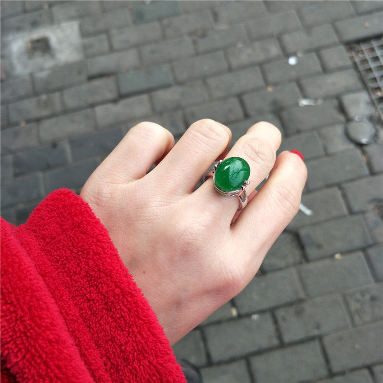 Sterling Silver Open Adjustable Gemstone Ring