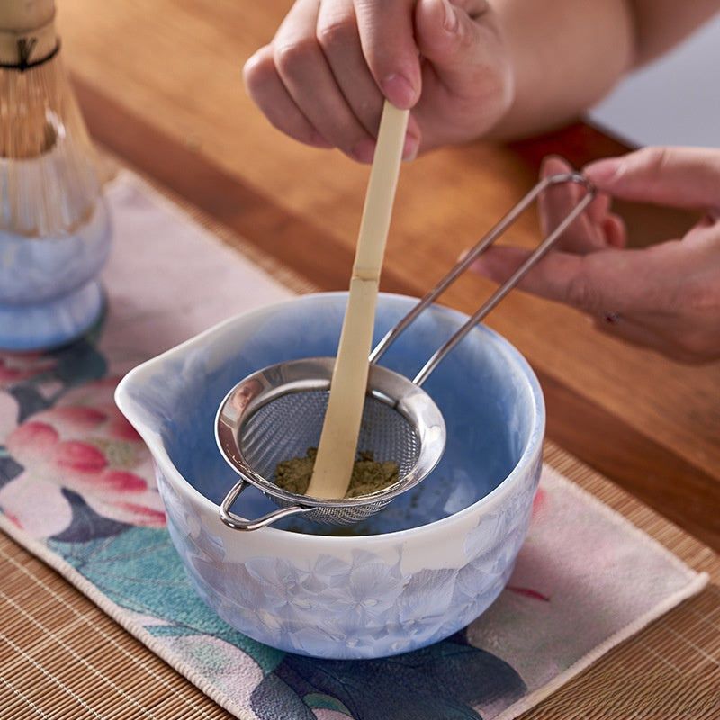 Crystalline Glaze Ceramic Matcha Set — 7 Piece