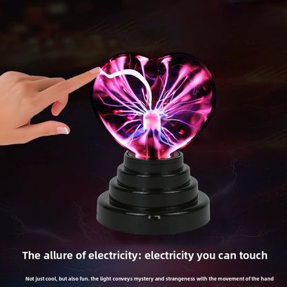 Heart-Shaped Touch Plasma Ball Night Light | Interactive Desk Decor
