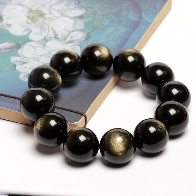 Natural Gold Obsidian Bracelet for Men and Women